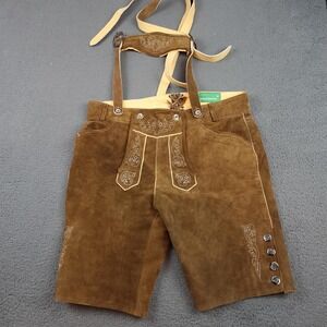 Lederhosen4u Lederhosen Shorts Mens 38 Brown Real Leather Oktoberfest Bavarian